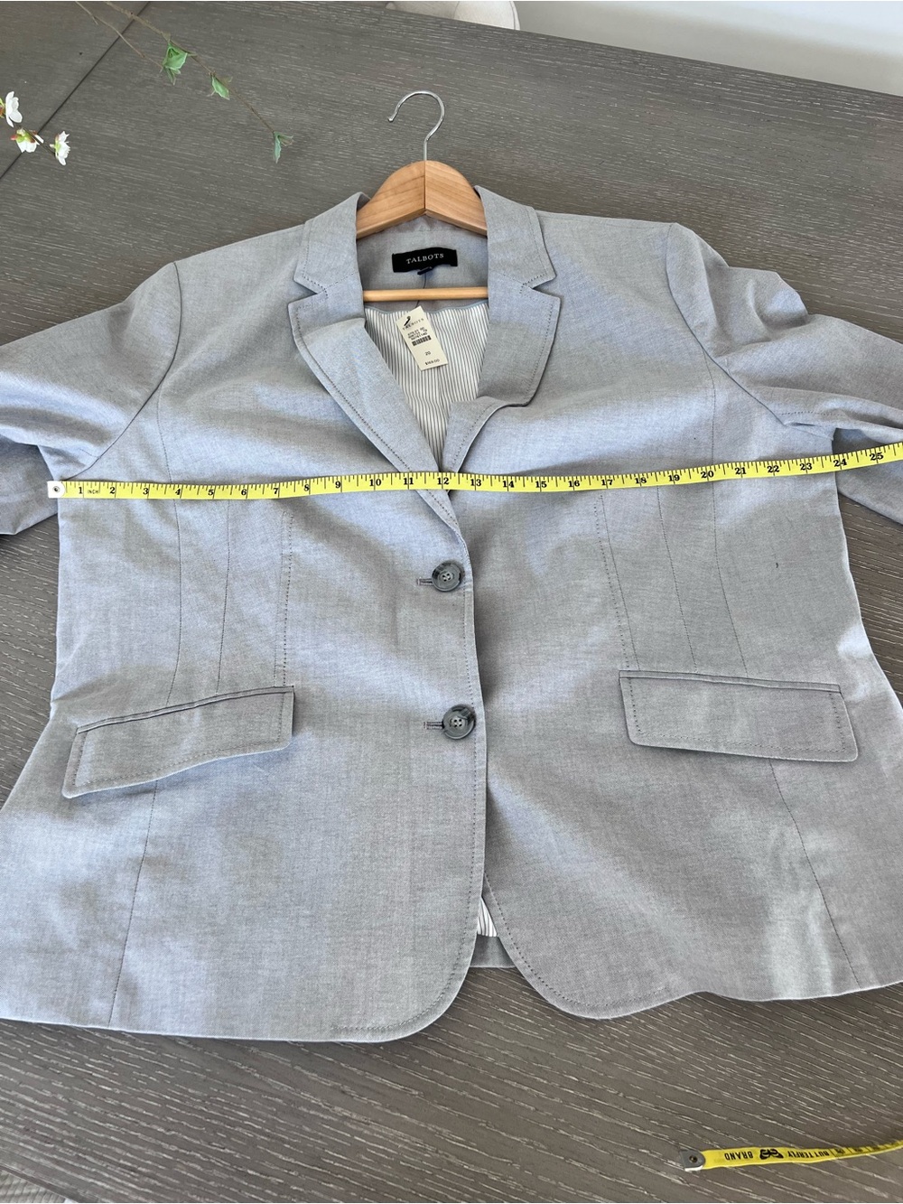 Talbots Light Gray Classic Two-Button Blazer - Picture 6 of 10